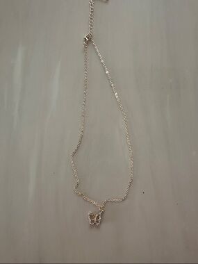 Delicate Silver Butterfly Pendant Necklace - Women Jewelry